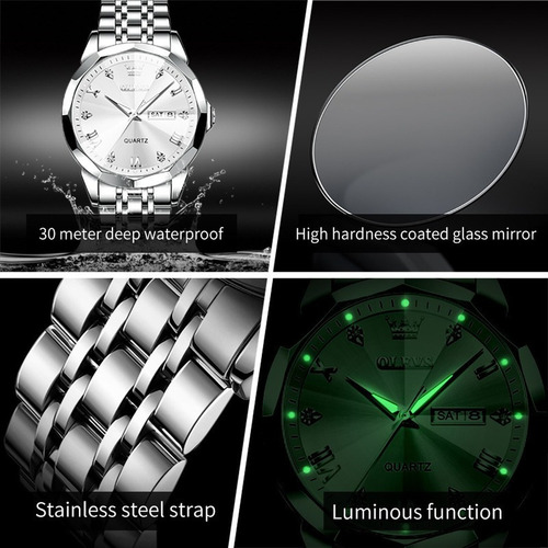 Reloj Analógico De Cuarzo Impermeable Para Hombre Olevs 9931