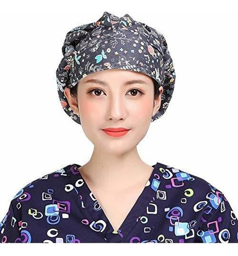 Diademas - Unisex Scrub Caps Bouffant Hair Cover Beauty Wor