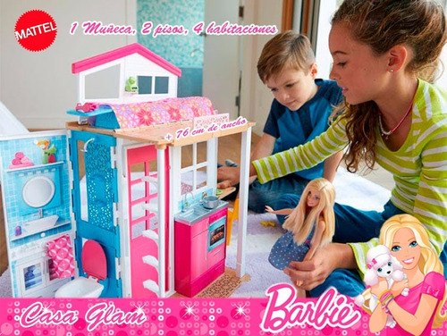 Casa Barbie Glam Portatil, Incluye Barbie Y Accesorios!