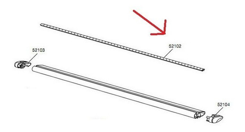 Imagen 3 de 4 de Thule Repuesto 150cms Goma Superior Barras Wingbar