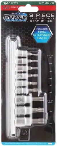 Juego De Dados Punta De Estrella 9 Pzas Power Torque