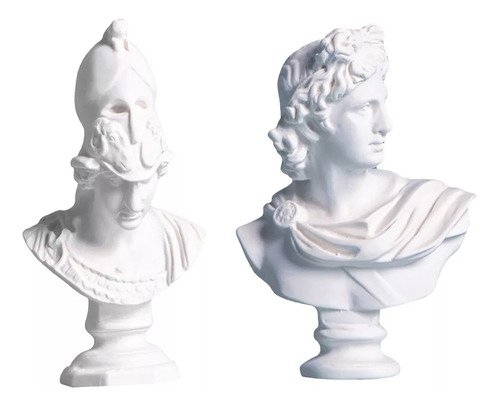 Estatua Clásica De Busto Griego De Atenea De Resina De 2x2,4