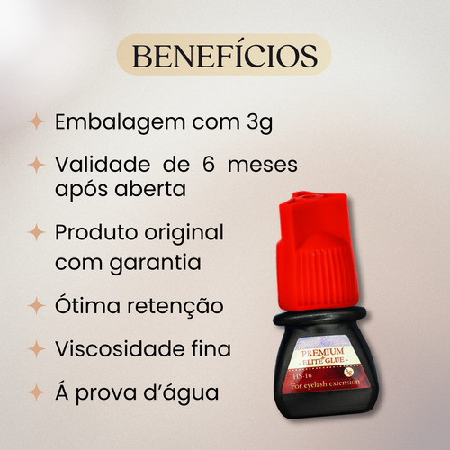 Cola Elite Hs16 3ml Kit 10 Unidades Extensao Cilios Fio Fio