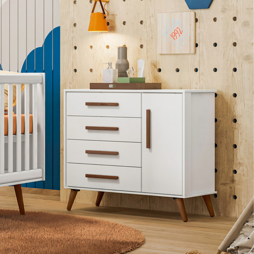 Cômoda C/ Sapateira Cor Branco 1pt/4gav Web Home Móveis