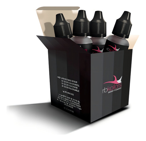 Kit Iniciantes Com 4 Pigmentos Orgânicos De 5ml Para Sobrancelhas Rbkollors Micropigmentação