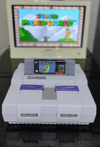 Super Nintendo Original Anos 90+ 02 Controles+ 02 Cartuchos! Cinza