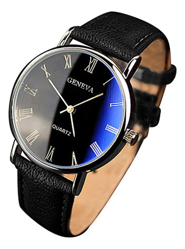 Reloj de pulsera Geneva Quartz analógico negro para hombre