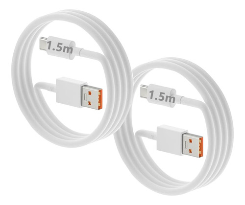 6a Cable 1.5m Tipo C Para Xiaomi Poco Súper Carga Rápid 2pzs