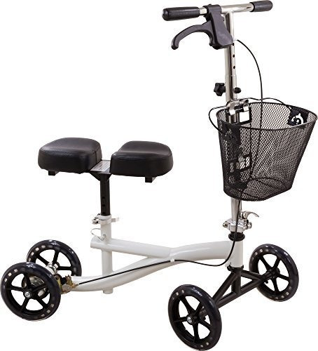 Scooter Con Plataforma De Rodilla De Roscoe Medical Blanco 1