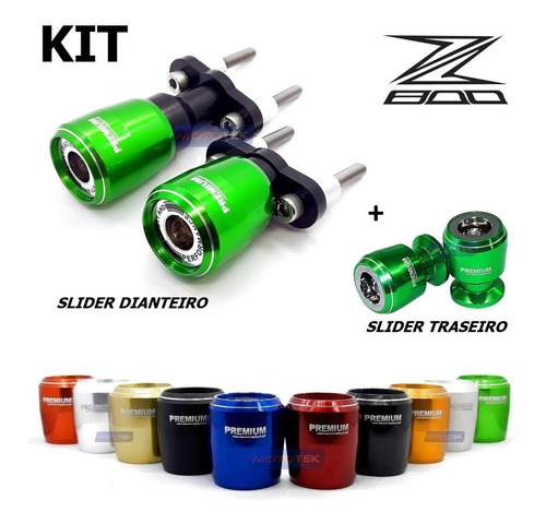 Kit Slider Protetores Premium Racing Kawasaki Z800 Z 800