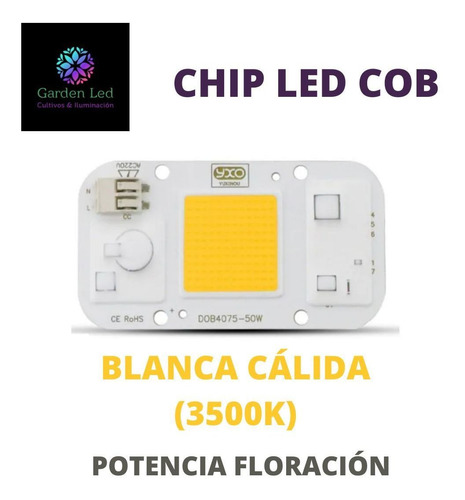 Chip Led Cob Luz Blanca Cálida (3500k) 50w 220v