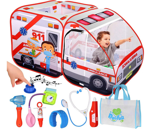 Tienda De Campaña Emergente De Ambulancia Para Niños Juego 
