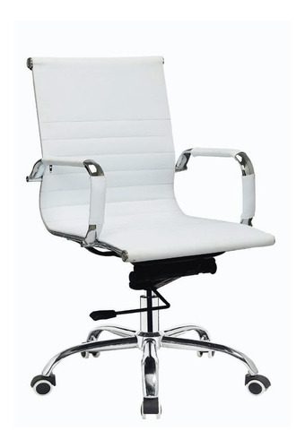 Sillon Ejecutivo Gerencial Bajo Aluminium Oficina Blanco