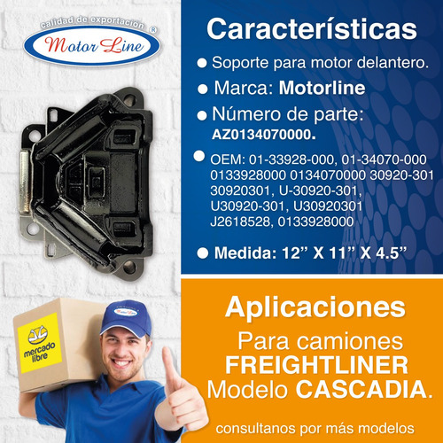 Imagen 2 de 4 de Soporte Motor Freightliner Cascadia Delantero Az0134070000