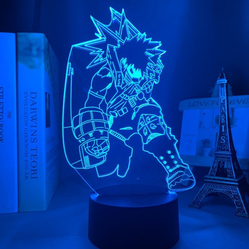 Lámpara 3d Anime My Hero Academia Katsuki Bakugo Night Light