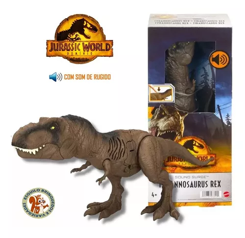 Dinossauro Tiranossauro Rex Rugido - Jurassic World Mattel em