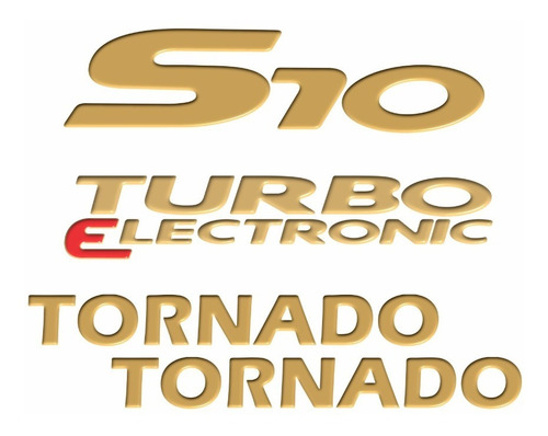 Kit Emblema Adesivo Resinado S10 Tornado Turbo Kitr34
