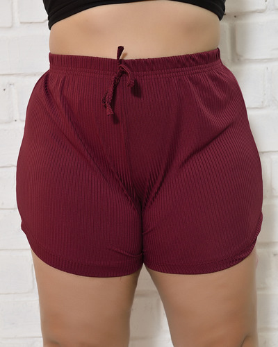 Kit 3 Shorts Canelado Plus Size Feminino Soltinho E Sortidos