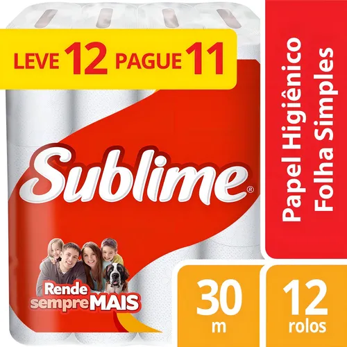 Kit Com 3 Papel Higienico Folha Simples Sublime L12p11 Rolos