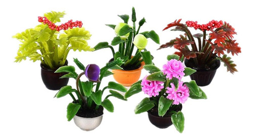 Set De 5 Macetas Para Flores Puppenhaus Modell Garten, 2 Uni