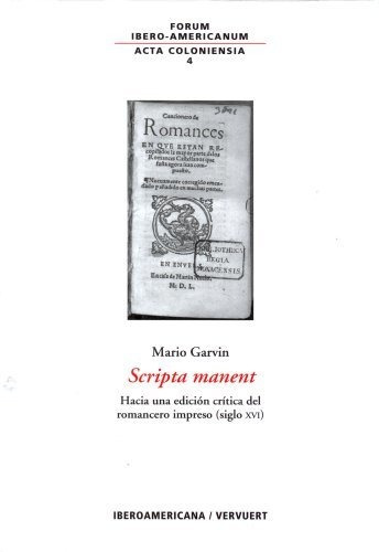 Libro Scripta Manent. Hacia Una Edicion Critica De  De Garvi