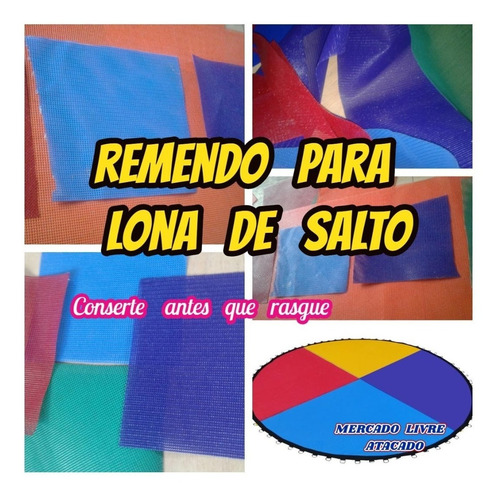 Cama Elastica Pula Pula Reparo P/lona De Salto Kit C/3 Reparos De 18x18cnt Sabe Aqueles Furos Agora É Só Consertar
