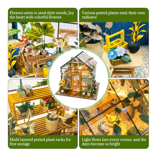 Kit De Cabaña, Casa De Flores Para Bricolaje, Hecho A Mano,