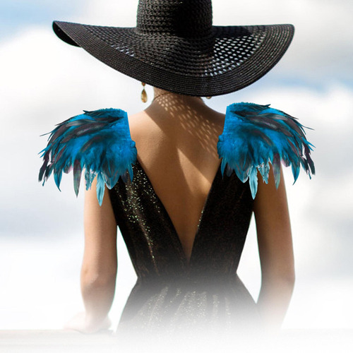 . Elegante Capa De Plumas Para Eventos De Cosplay Gótico