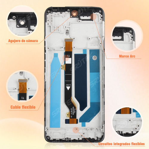 Tela Frontal Display Para Infinix Hot 11s X6812b Com Aro