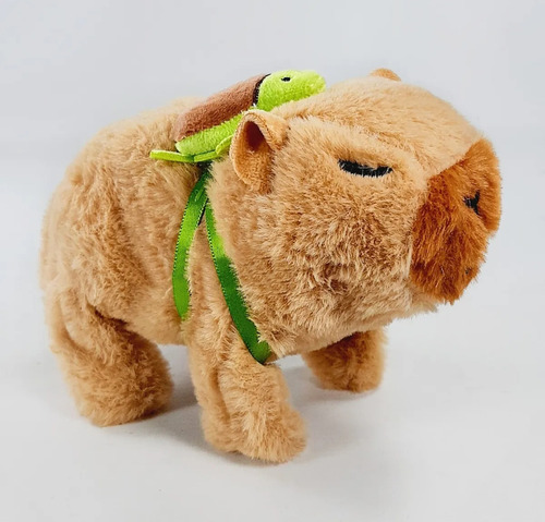 Capibara Peluche Camina Mueve El Hocico Sonido Sin Y C/luz Marrón Claro
