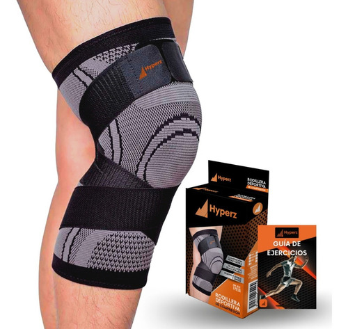 Rodillera Deportiva De Compresión Ajustable Ortopédica Gym Color Negro Talla Mediano