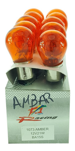 Bombillo 1073 12v 21 5w 1 Contacto Ambar Caja 10 Unidades