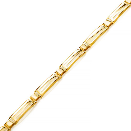 Pulseira De Ouro 18k Articulada Vazada Com 21cm Pu04976