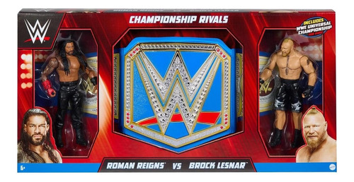 Figuras Wwe Roman Reigns Vs. Brock Lesnar Con Cinturón