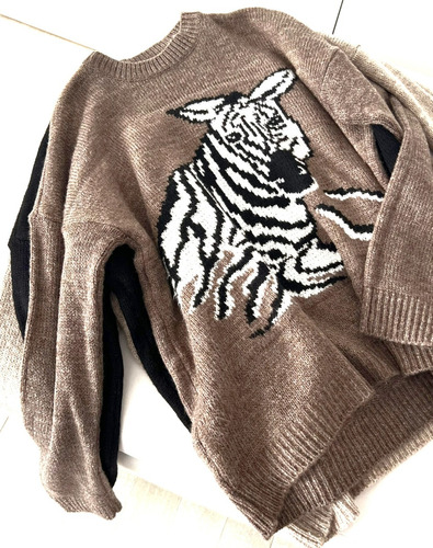 Sweater Hilado Frisado Cebra, Gruesito Y Abrigado, Grande!