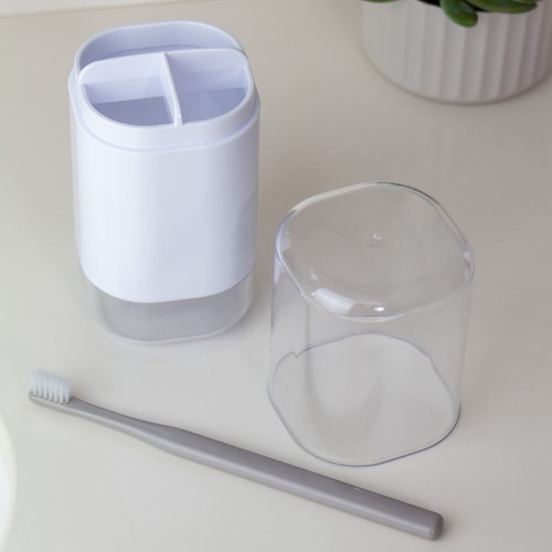 Soporte Doble Para Cepillos De Dientes Ou Ped900bcf Blanco