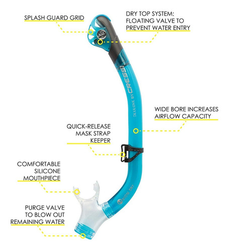 Combo Cressi Ikarus & Orion Dry Para Snorkeling Y Buceo