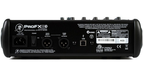 Mesa De Som Mackie Profx8 V2 8 Canais Phantom Power E Efeito