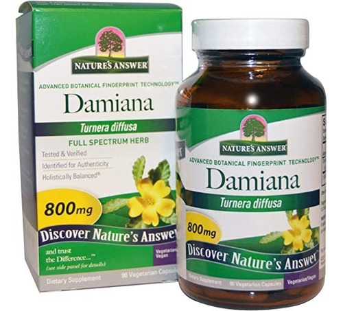 Natures Answer Damiana 90 Vegetarian Capsules Sabor Sin Sabor