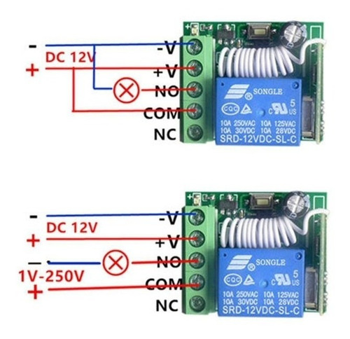 Receptor Relé 1 Canal Control Remoto Learning Code 1527