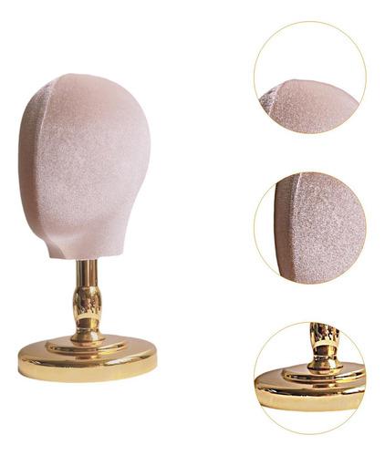 Cabeza De Maniquí Modelo Cabeza De Tela Base De Oro