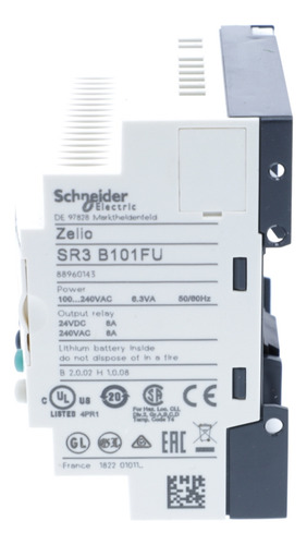 Sr3b101fu Plc Modular Smart Relay, Zelio Logic Sr2 Sr3, 10