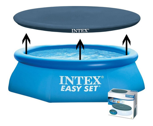Cobertura de piscina inflável circular Intex Easy Set 244 cm