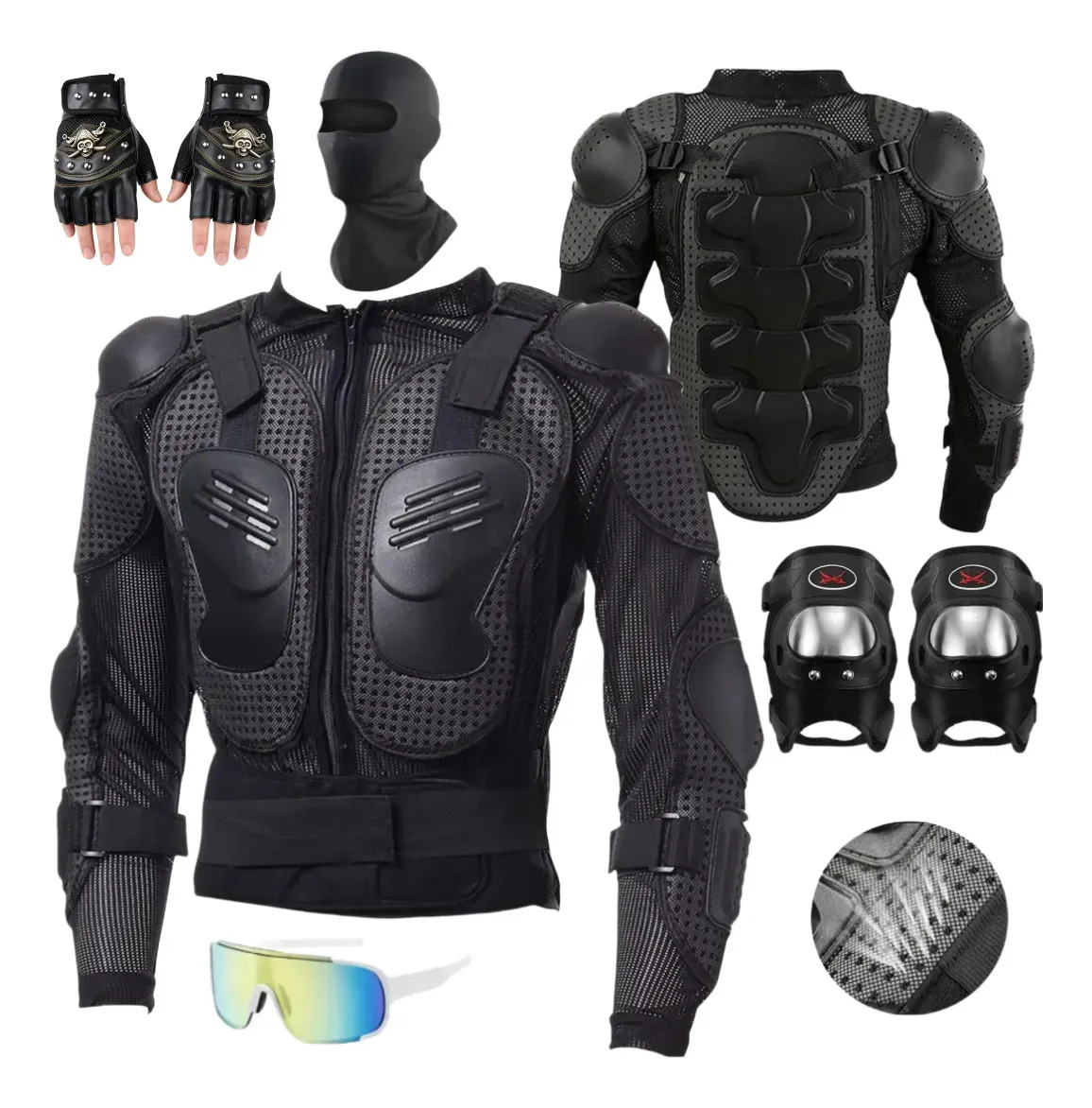 Chaqueta Protectora de Armadura para Motociclista Sangduobi Shop, Negra, para Adultos, Talla XL