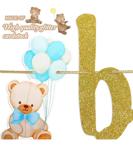 Birthday Banner Little Man Beary 1st Teddy Bear Theme