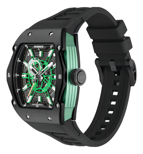 Reloj De Pulsera Minber Hombre Classic Collection - 43mm Color De La Correa Negro