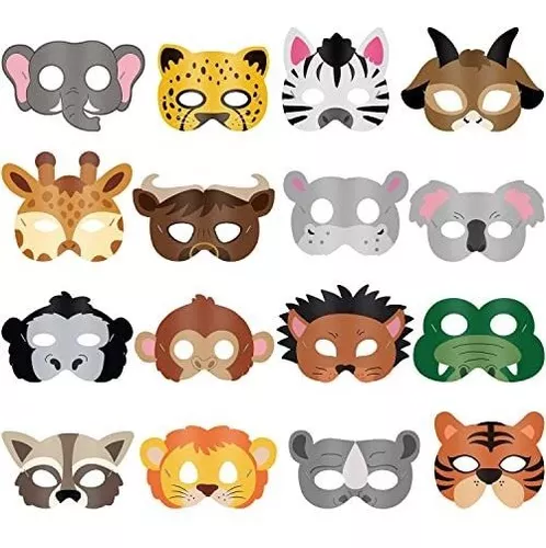 16 Piezas Mascaras Animales Disfraces Animales Sx9n3