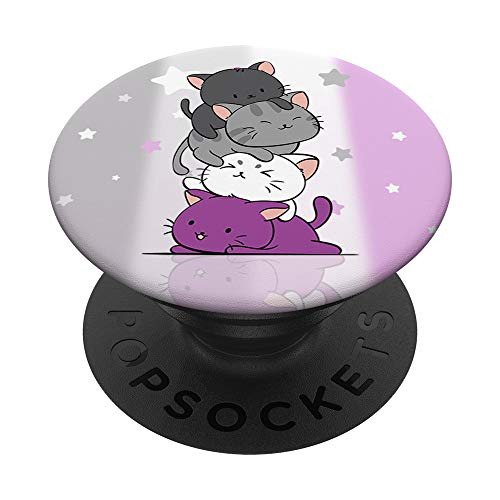 Pila De Gatos De Anime Kawaii - Asexual Pride Popsockets Pop