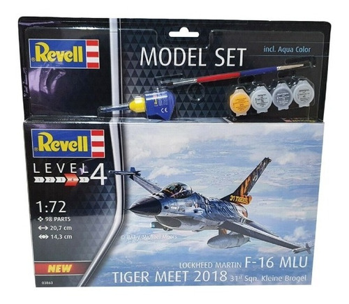 Revell Model Set F16 Mlu Tiger Meet 2018 1/72 Completo 63860