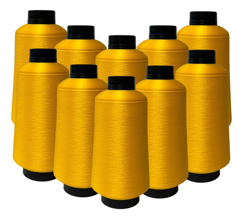 Kit Fio Overloque 500g - 10 Cones Colorido Cor Ouro